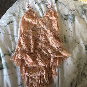 Peach Lace Bodysuit